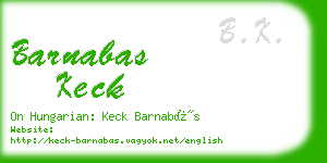 barnabas keck business card